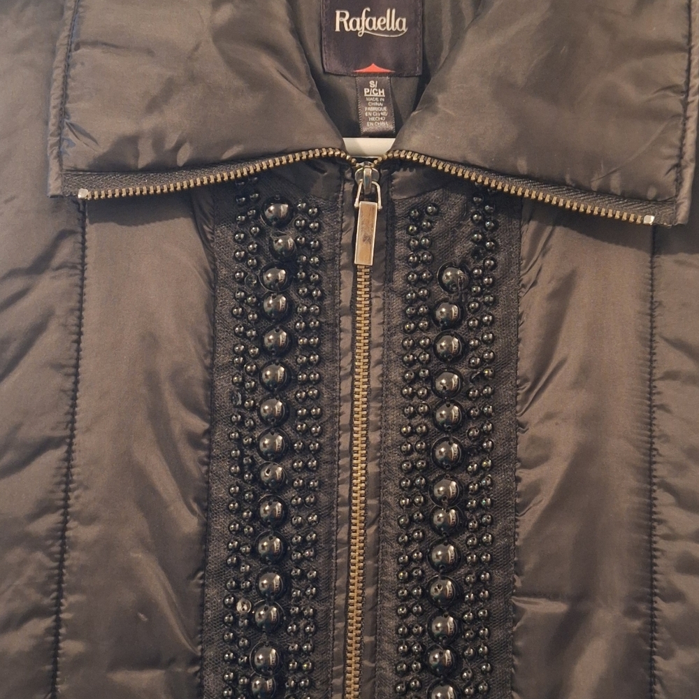 Rafaella Black Beaded Puffer Jacket